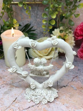 Load image into Gallery viewer, Pretty Pair of Angel Cherubs Sitting On Swing inside Rose Covered Heart Ornament-Collectables:Fantasy, Myth & Magic:Angel-OsirisTradingUK