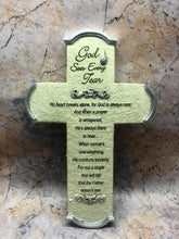 Charger l'image dans la galerie, God Sees Every Tear Wall Cross Ceramic Plaque Sculpture Religious Catholic-OsirisTradingUK