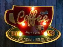 Load image into Gallery viewer, Vintage Metal 3D LED Logo Sign Kitchen Lounge Coffee Wall Plaque Shabby Chic-OsirisTradingUK