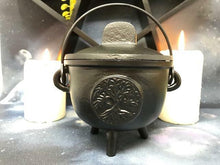 Laden Sie das Bild in den Galerie-Viewer, Cast Iron Cauldron Tree of Life Wicca Pagan Altar Decoration-OsirisTradingUK
