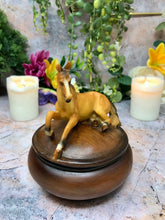Charger l'image dans la galerie, Round Horse Trinket Box Sculpture Ornament Secret Stash Equestrian Gift-OsirisTradingUK