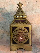 Charger l'image dans la galerie, Porte-bougie lanterne marocaine à effet antique en forme de fleur de vie