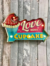 Load image into Gallery viewer, Vintage Metal 3D LED Logo Sign Kitchen Cupcake Lounge Love Heart Wall Plaque-OsirisTradingUK