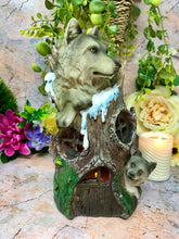 Load image into Gallery viewer, Novelty Wolves House with Led Light Figurine Statue Ornament Wolf Gift