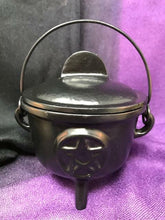 Load image into Gallery viewer, Cast Iron Cauldron Pentagram Witchcraft Spellcast Wiccan Supplies Pagan Gift-OsirisTradingUK