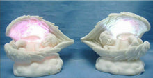Load image into Gallery viewer, Pair of Guardian Angel Figurine LED Cherubs Resting in Wings Ornament Sculpture