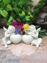 Load image into Gallery viewer, Pair of Guardian Angel Figurine Cherubs Resting on Heart Ornament Sculpture-Collectables:Fantasy, Myth & Magic:Mythical Creatures:Angels-OsirisTradingUK