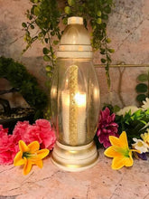 Load image into Gallery viewer, Candle Holder Glitter Pattern Religious Grave Garden Memorial Ornament
