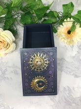 Load image into Gallery viewer, Mystical Sun and Moon Tarot Box Celestial Altar Decoration Wicca Pagan Style-OsirisTradingUK
