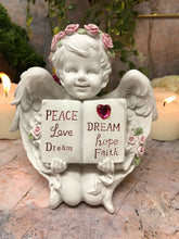 Load image into Gallery viewer, Guardian Angel Holding Book Figurine Cherub Statue Peace Love Dream Figurine-Collectables:Fantasy, Myth & Magic:Mythical Creatures:Angels-OsirisTradingUK