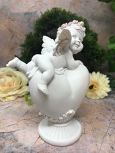 Load image into Gallery viewer, Guardian Angel Figurine Cherub on Heart Statue Ornament Sculpture Gift-Collectables:Fantasy, Myth & Magic:Mythical Creatures:Angels-OsirisTradingUK