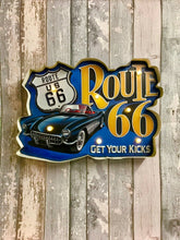 Load image into Gallery viewer, Vintage Metal 3D LED Logo Sign Route 66 Garage Car Man Cave Wall Plaque
