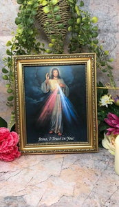 Laminated Framed Picture Divine Mercy Jesus Christianity Religious Decoration