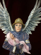 Load image into Gallery viewer, Firefighter Guardian Angel Figurine Statue Fireman Sculpture Figure Fire Fighter-OsirisTradingUK