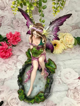 Load image into Gallery viewer, Wishing Well Fairy Holding Lotus Leaf Figurine Statue Ornament-OsirisTradingUK