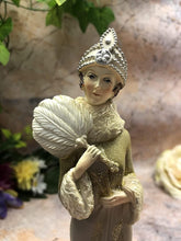 Load image into Gallery viewer, Retro Style Elegant Lady Holding Feathered Fan Figurine Statue Vintage