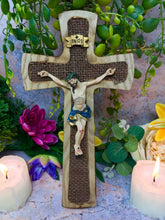 Load image into Gallery viewer, Wooden Crucifix Hanging Wall Cross Resin Corpus Christi Jesus Christ Religious