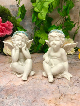 Charger l'image dans la galerie, Pair of Beautiful Baby Angel Cherubs Daydreaming Ornament-Collectables:Fantasy, Myth & Magic:Mythical Creatures:Angels-OsirisTradingUK