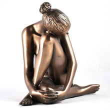 Load image into Gallery viewer, Bronze Effect Nude Female Figurine Resting Woman Sculpture Human Form Colelction