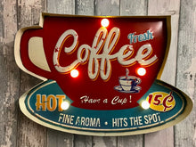 Load image into Gallery viewer, Vintage Metal 3D LED Logo Sign Kitchen Lounge Coffee Wall Plaque Shabby Chic-OsirisTradingUK