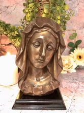 Load image into Gallery viewer, Bronze Effect Virgin Mary Bust Religious Ornament Statue Sculpture