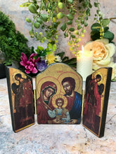 Charger l'image dans la galerie, Icône triptyque de la Sainte Famille Marie Jésus Joseph Style plaque murale religieuse Décor