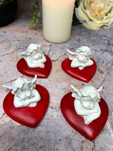 Load image into Gallery viewer, Set of Four Guardian Angel Cherub Sleeping on Hearts Statue Ornament Sculpture-Collectables:Fantasy, Myth & Magic:Mythical Creatures:Angels-OsirisTradingUK