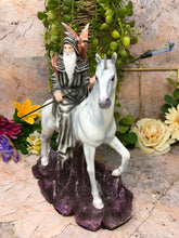 Load image into Gallery viewer, Wizard Riding Unicorn and Dragon Companion Sculpture Statue Mythical Creatures-OsirisTradingUK