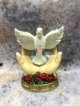 Load image into Gallery viewer, Holy Spirit Trinity Dove in God's Hands Religious Art Confirmation Keepsake