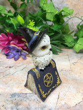 Load image into Gallery viewer, Comical Owl Resting on Pentagram Spell Book Figurine Statue Owls Collectables-OsirisTradingUK