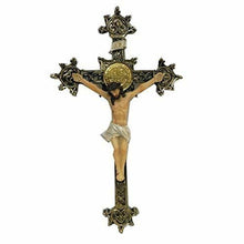 Charger l'image dans la galerie, Crucifix effet or Croix suspendue en résine Corpus Christi Jésus Christ Religieux