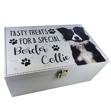 Load image into Gallery viewer, Border Collie Wooden Treats Box Dog Food Storage Container Dogs Canine Gifts