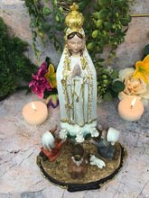 Load image into Gallery viewer, Blessed Virgin Mary Sculpture Our Lady of Fatima with Children Statue Figurine-OsirisTradingUK
