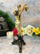 Charger l'image dans la galerie, Freestanding Crucifix Cross Resin Corpus Christi Jesus Christ Religious Ornament-OsirisTradingUK