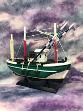 Load image into Gallery viewer, Nautical Boat Home Decoration Bathroom Ornament Fishing Trawler Green