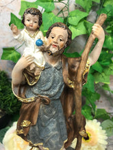 Charger l'image dans la galerie, Statue of Saint Christopher and Baby Jesus Religious Figure Home Decor Sculpture-OsirisTradingUK