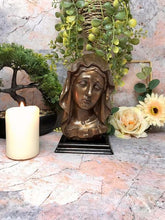 Load image into Gallery viewer, Bronze Effect Virgin Mary Bust Religious Ornament Statue Sculpture