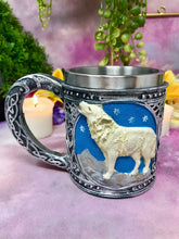 Laden Sie das Bild in den Galerie-Viewer, Howling Wolf Tankard Beer Glass Stein Full Moon Decoration Wolves Collection-OsirisTradingUK