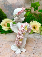 Load image into Gallery viewer, Guardian Angel Figurine Cherub with Roses Statue Ornament Cherubs Sculpture