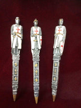 Load image into Gallery viewer, Set of 3 Novelty Templar Knight with Sword Pen Office Desk Decoration
