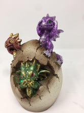 Load image into Gallery viewer, Three Wise Dragons Guarding Egg LED Changing Light Sculpture Statue Dragon