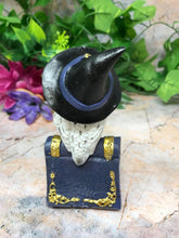 Load image into Gallery viewer, Comical Owl Resting on Pentagram Spell Book Figurine Statue Owls Collectables-OsirisTradingUK