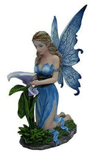 Laden Sie das Bild in den Galerie-Viewer, Blue Lilly Flower Fairy Statuette Figurine Ornament Sculpture Figure-OsirisTradingUK
