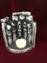 Load image into Gallery viewer, Celtic Druid Candle Holder Pagan Altar Decor Ornament Antique Silver Finish