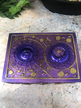 Load image into Gallery viewer, Mystical Sun and Moon Tarot Box Celestial Altar Wicca Pagan Style Purple Colour-OsirisTradingUK