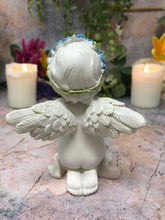 Load image into Gallery viewer, Guardian Angel Figurine Praying Cherub with Cross Statue Ornament Figure