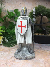 Laden Sie das Bild in den Galerie-Viewer, Templar Knight Standing with Spear and Shield Statue Ornament Medieval Sculpture-OsirisTradingUK