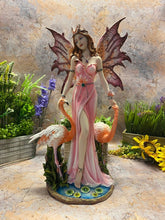 Load image into Gallery viewer, Large Fairy and Flamingo Companion Sculpture Statue Mythical Creatures Figure