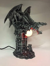 Load image into Gallery viewer, Silver Dragon Light Lamp Ornament Fantasy Dragons Art Sculpture Statue Ornament-OsirisTradingUK