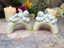 Charger l'image dans la galerie, Pair of Guardian Angel Figurine Cherub on Rainbow Statue Ornament Sculpture-Collectables:Fantasy, Myth & Magic:Mythical Creatures:Angels-OsirisTradingUK